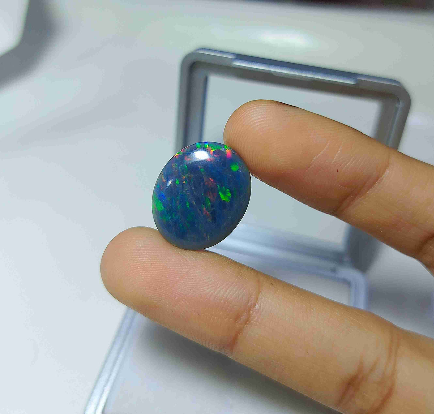 Natural Black Opal Gemstone Cabochon 6.3 carat