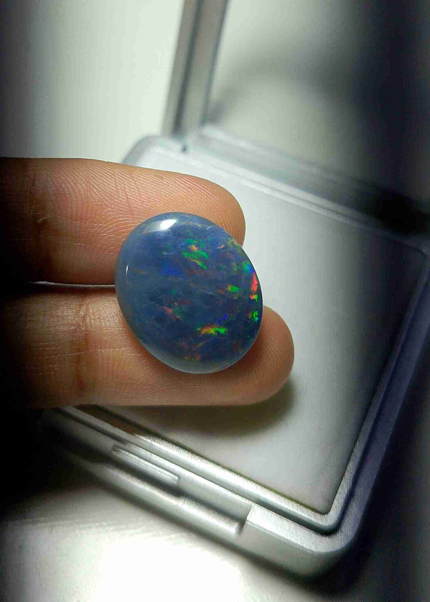 Natural Black Opal Gemstone Cabochon 6.3 carat