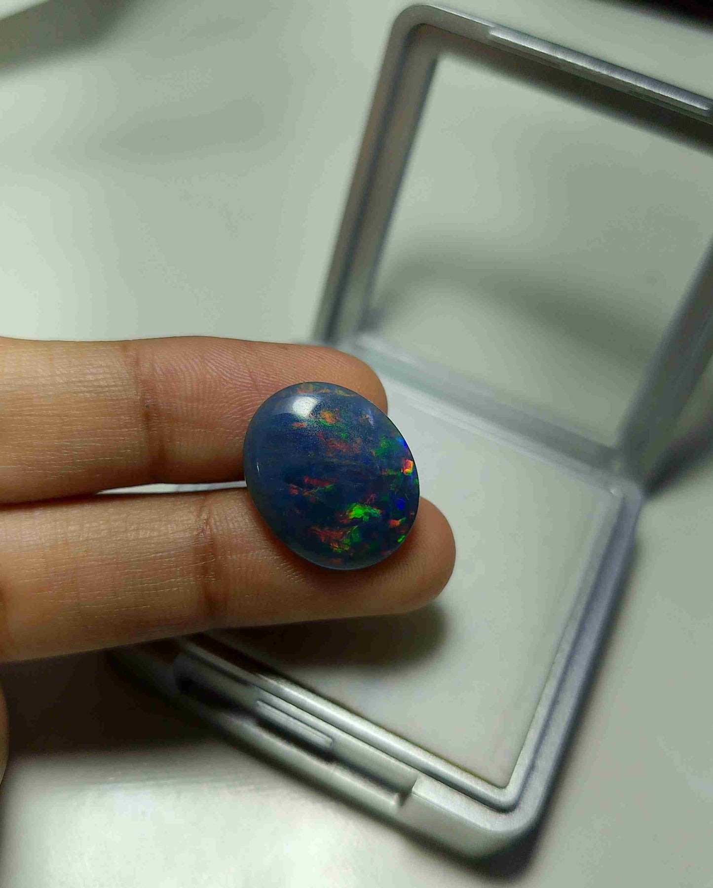 Natural Black Opal Gemstone Cabochon 6.3 carat