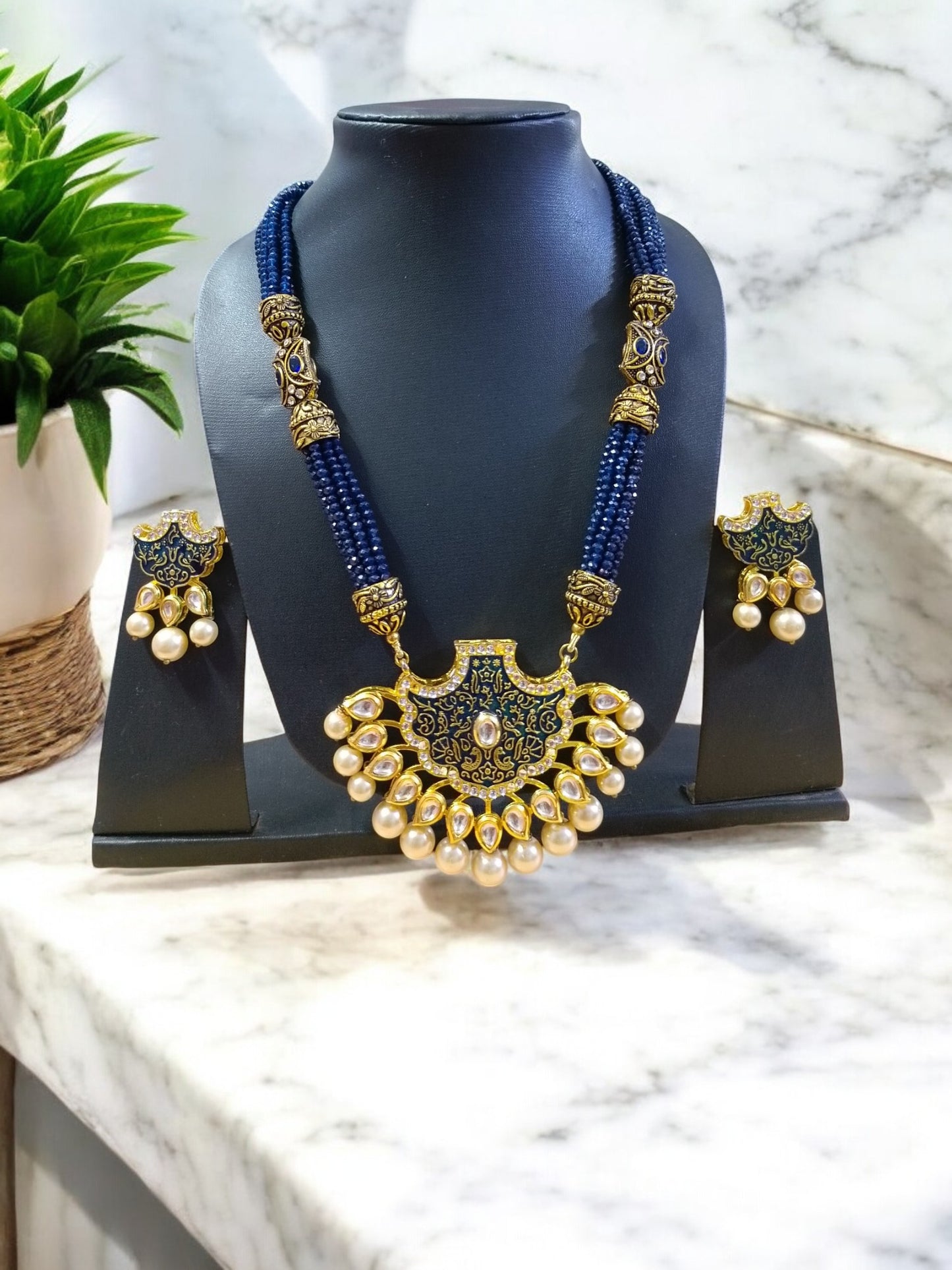Kundan Meena Necklace