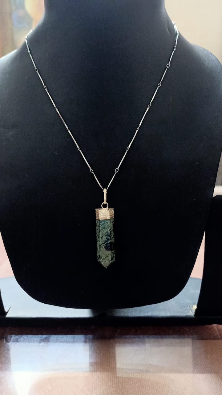 Harmony Jasper Pencil Pendant with Silver Chain