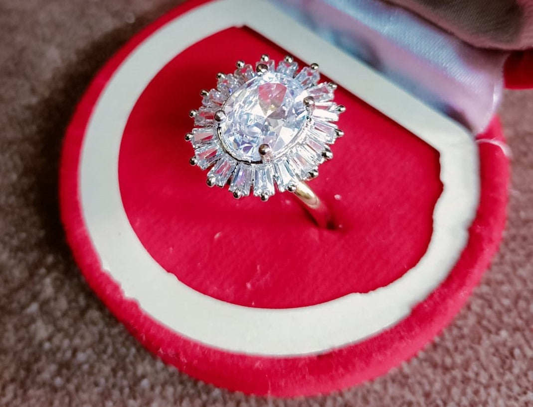 Rings for Women Crystal Studded - Artificial Solitaire Diamond