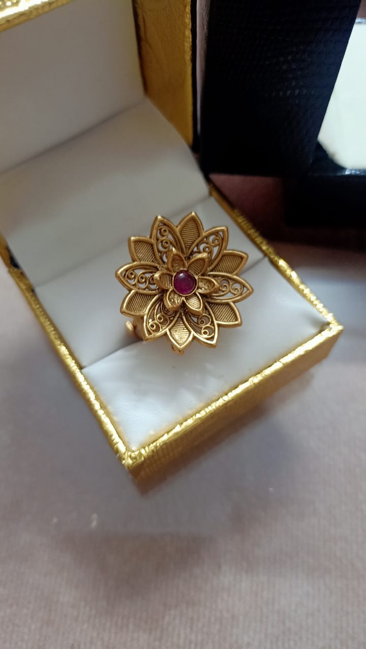 Artificial Ring for Women with Heavy Kundan Work