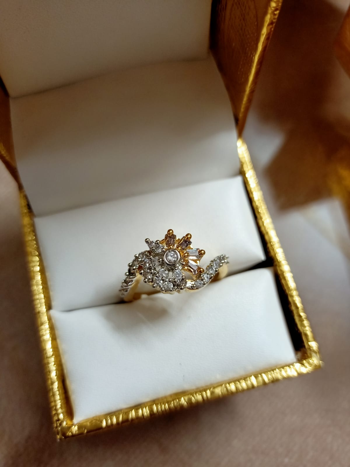 Finger Ring For Women Gold Plated Artificial Stone Studded