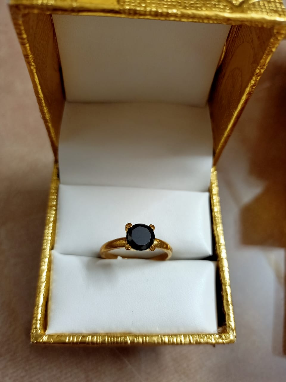 Black Stone Finger Ring For Women