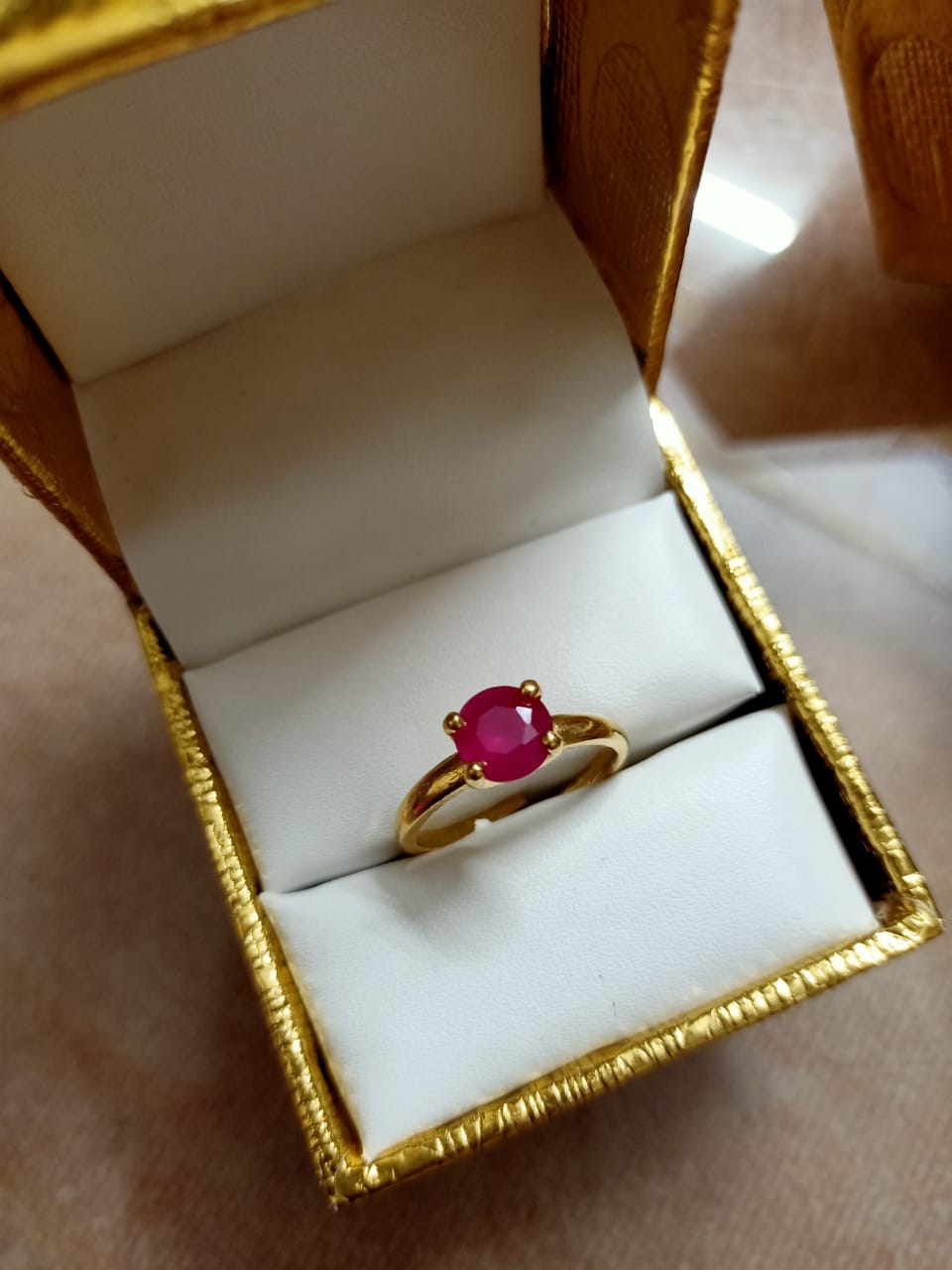 Ruby Stone Artificial Finger Ring For Women Fashion Jewellery