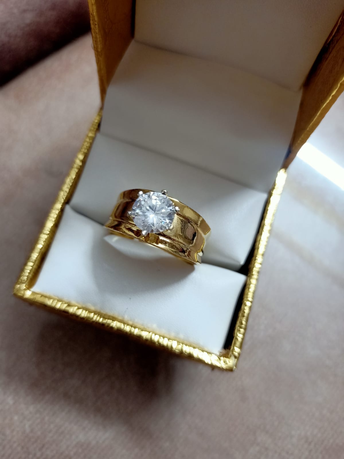 Ladies Gold Plated Ring Diamonds Studded Jewellery Fashion Jewellery