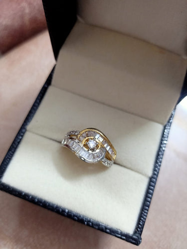 Ladies Ring Gold Plated Diamond Studded Fashion Jewellery