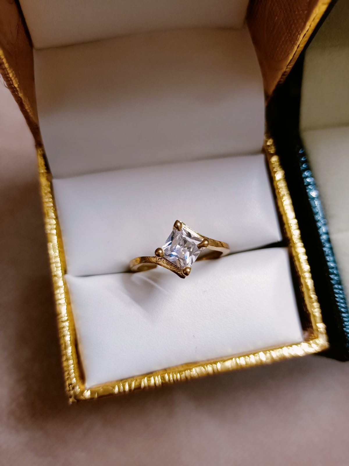 Ladies Finger Ring Gold Plated American Diamond Studded New Design