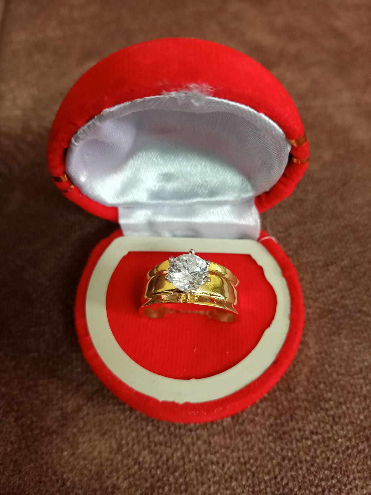 Big Artificial Solitaire Diamond Ring