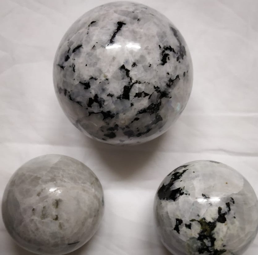 Natural Gemstone Rainbow Moonstone Sphere 45-60 mm