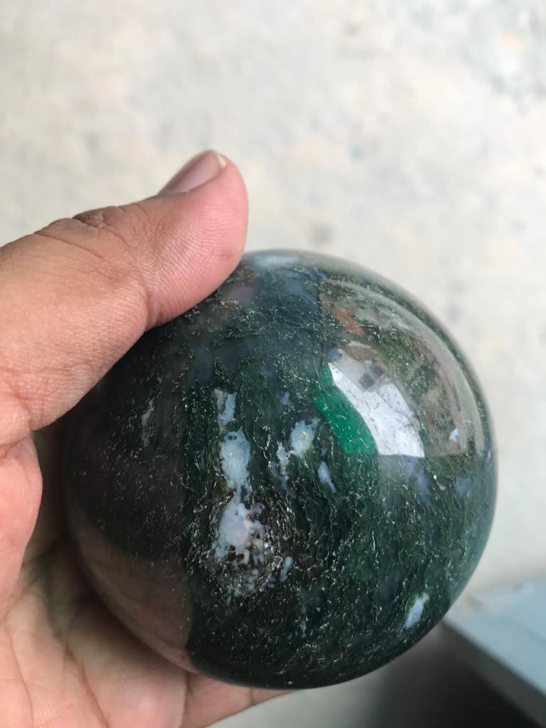 Natural Gemstone Moss Agate stone (45-60 mm )