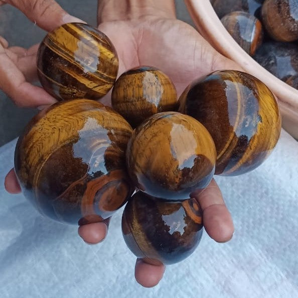 Natural Gemstone Tiger Eye Sphere 45-60 mm