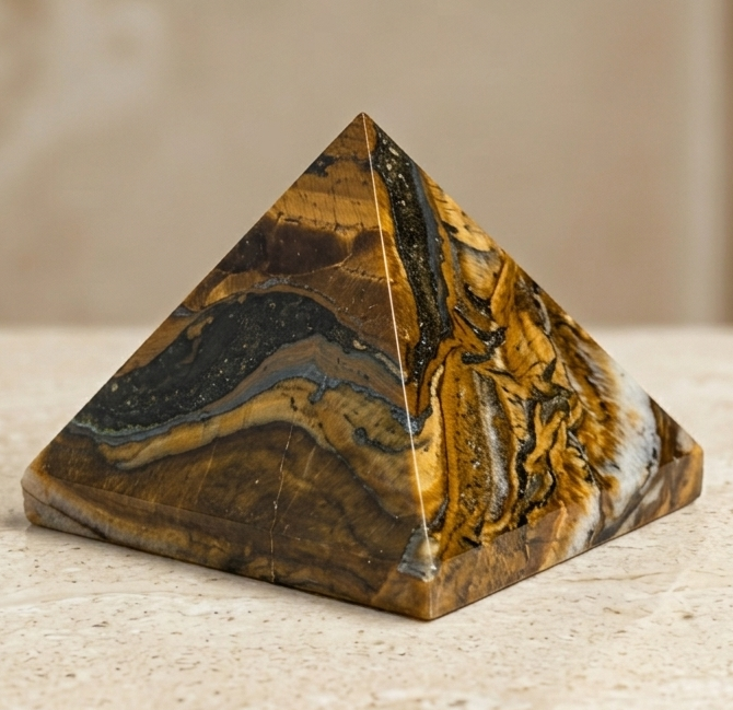 Tiger Eye Pyramid