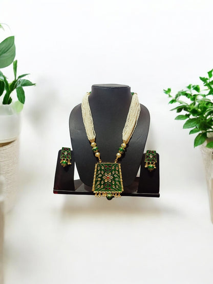 Kundan-Meena Long Necklace