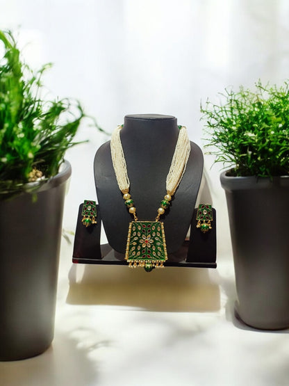 Kundan-Meena Long Necklace