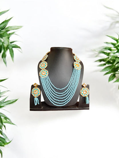 Kundan Meena Long Necklace