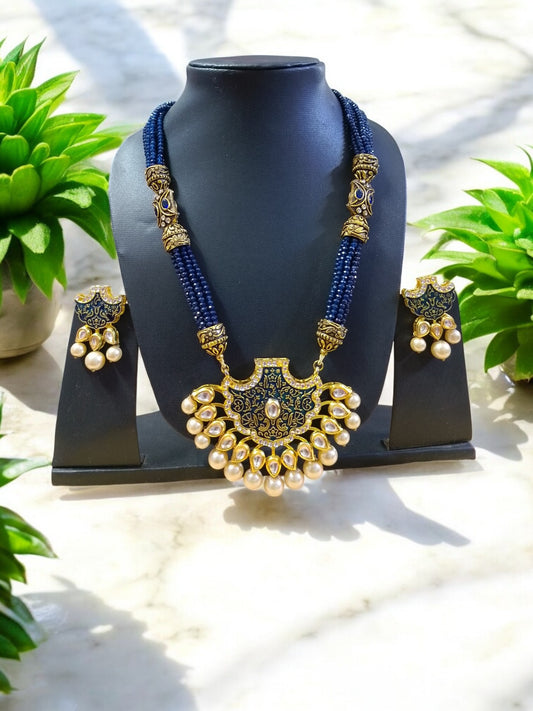 Kundan Meena Necklace