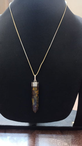 Harmony Jasper Pencil Pendant with artificial gold Chain
