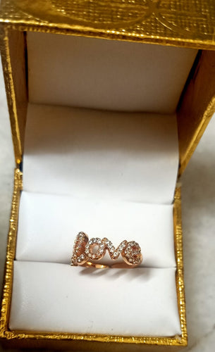 Finger Ring  with Love Written Adjustable