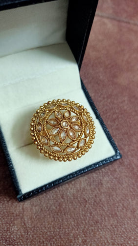 Gold Plated Traditional Ring For Women Latest Pattern