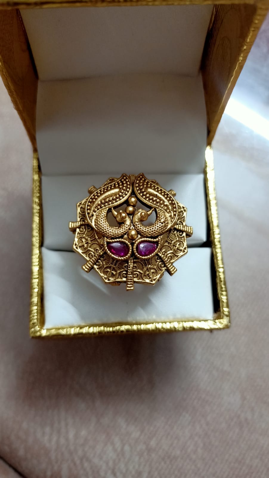Ring For Women Heavy Work of Kundan Meena - Indian Jewellery