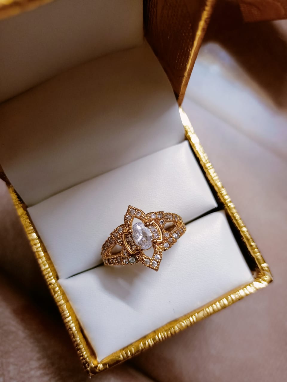 Finger Ring For Ladies Gold Plated and Diamond Jewellery Artificial
