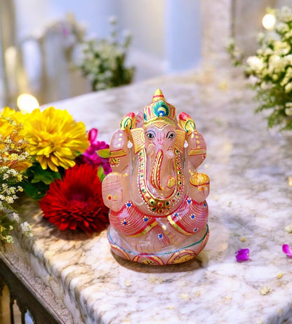 Rose Quartz Ganesh Ji