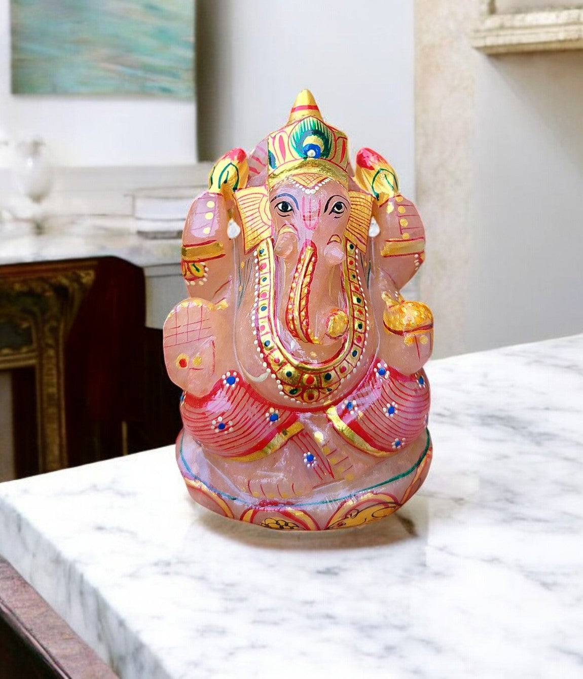Rose Quartz Ganesh Ji