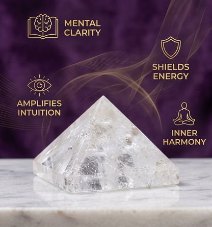 white crystal pyramid
