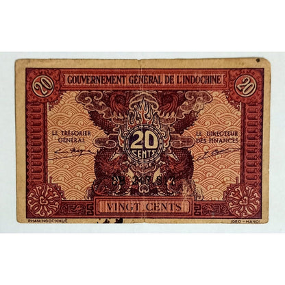 French Indochina 20 Cents Note